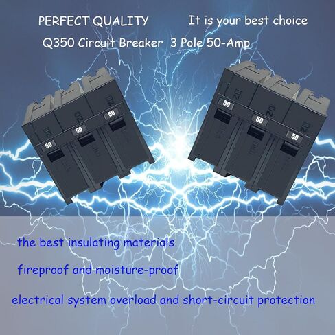 Q350 Circuit Breaker 3-Pole 50-Ampere, 120/240v, with Thermal Magnetic Protection. It is Suitable for Some Control Panels of Siemens and is an Insertable QP Circuit Breaker for Circuit Load Centers. in Kuwait
