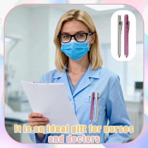 24 قطعة من مصابيح القلم المضيئة للممرضات LED للممرضات والتلميذ مع مقياس التلميذ، قابلة لإعادة الاستخدام لملحقات الممرضات وهدايا الطلاب والأطباء للاستخدام اليومي (12 لونًا) in Kuwait