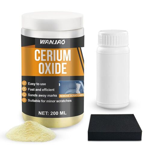 Windshield Scratch Remover, Glass Scratch Repair with Sponge and Laundry Detergentfor Scuff Marks Scratches in Glass and Mirrors 3.5 Micron Cerium Oxide Powder for Mirrors, Jewelry, 200g in Kuwait