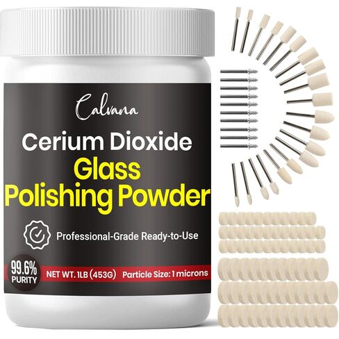 Cerium Oxide Glass Polishing Powder (1 lb) – Glass Scratch Remover for Car Windows, Restores Clarity and Removes Wiper Marks, Swirls, and Water Spots, 1 Micron in Saudi Arabia