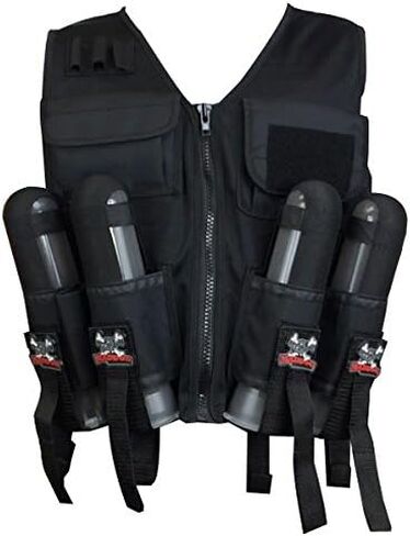 Maddog Tactical Sport Vest with Paintball Pods & Upgraded Slidecheck Remote Coil Paintball Gun Accessory Package | High Pressure Air (HPA) & CO2 Tank Compatible in Kuwait