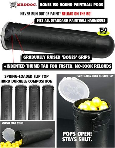 Maddog Tactical Sport Vest with Paintball Pods & Upgraded Slidecheck Remote Coil Paintball Gun Accessory Package | High Pressure Air (HPA) & CO2 Tank Compatible in Kuwait