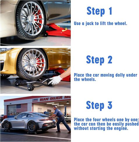 Car Dolly Set of 4, 9000 LBS Capacity Universal Vehicle Moving Dolly for Cars, SUVs, Motorcycles & Boats, Low-Profile Wheel Skates for Garage, Workshop and Marine Use in Saudi Arabia