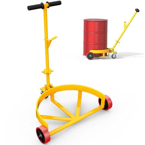 YITAMOTOR 1200 lbs Capacity 55 Gallon Drum Dolly, Heavy Duty Drum Cart with Bung Wrench Handle, 55 Gal Drum Dolly with Swivel Wheels with Brake, 4 Universal Bottle Openers, Low Profile, Yellow in Saudi Arabia