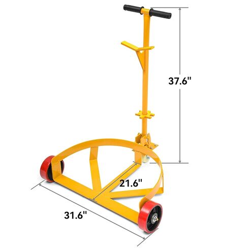 YITAMOTOR 1200 lbs Capacity 55 Gallon Drum Dolly, Heavy Duty Drum Cart with Bung Wrench Handle, 55 Gal Drum Dolly with Swivel Wheels with Brake, 4 Universal Bottle Openers, Low Profile, Yellow in Saudi Arabia