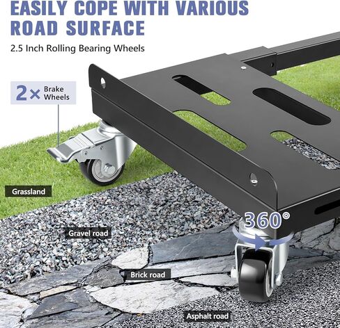 KEDSUM 2000LBS Heavy Duty Moving Dolly with 6 Swivel Wheels, Furniture Dolly with 100% Thicken Steel Frame, Expandable Appliance Dolly Cart Up to 43.6" Wide, All Terrain Used for Building Materials in Kuwait
