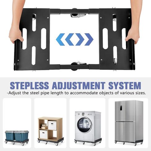 KEDSUM 2000LBS Heavy Duty Moving Dolly with 6 Swivel Wheels, Furniture Dolly with 100% Thicken Steel Frame, Expandable Appliance Dolly Cart Up to 43.6" Wide, All Terrain Used for Building Materials in Kuwait