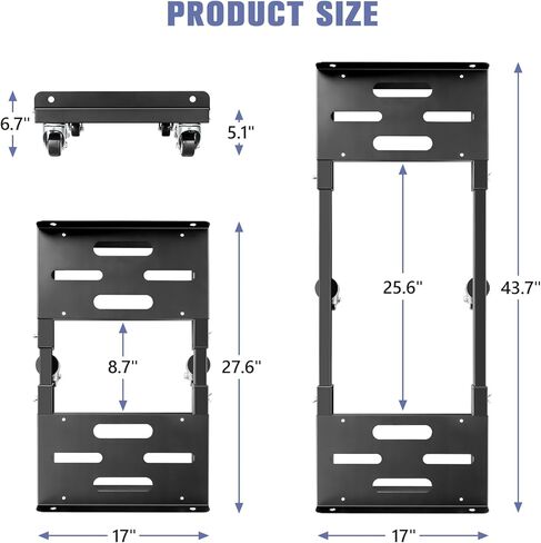 KEDSUM 2000LBS Heavy Duty Moving Dolly with 6 Swivel Wheels, Furniture Dolly with 100% Thicken Steel Frame, Expandable Appliance Dolly Cart Up to 43.6" Wide, All Terrain Used for Building Materials in Kuwait