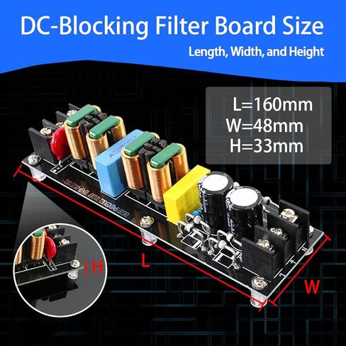 HiFi AC Power Line DC Filter Board – Audio Noise Suppression & Ripple Reduction Module, 2000W, 15A, SQ Flat Wire Inductor, Dual DC Blocker & EMI Filter, for Amplifier & DAC Systems in Saudi Arabia