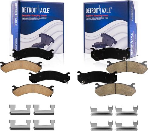 Detroit Axle - Front Brake Calipers Ceramic Brake Pads Replacement for Dodge Ram 1500 Dakota, Ram 1500 Classic - 6pc Set in Kuwait