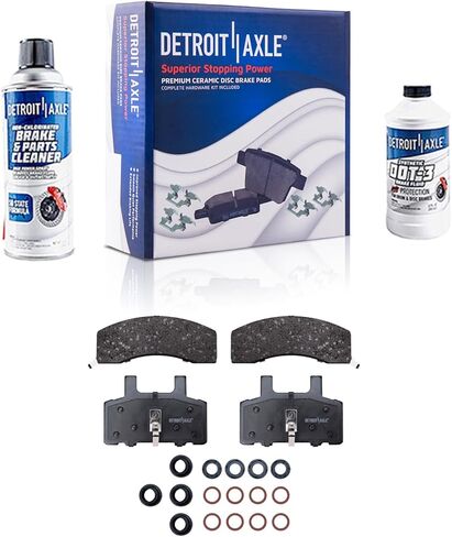 Detroit Axle - Front Brake Calipers Ceramic Brake Pads Replacement for Dodge Ram 1500 Dakota, Ram 1500 Classic - 6pc Set in Kuwait