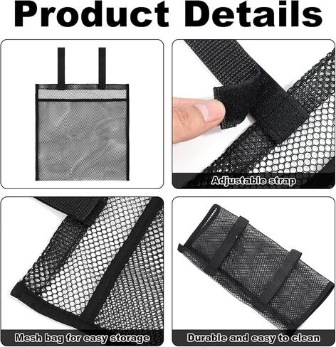 2pcs Trampoline Shoes Bag, Large Mesh Storage Organizer with Adjustable Straps Durable Shoe Holder Pouch for Trampoline Accessories Kids & Adults (Black) in Saudi Arabia