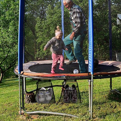 2pcs Trampoline Shoes Bag, Large Mesh Storage Organizer with Adjustable Straps Durable Shoe Holder Pouch for Trampoline Accessories Kids & Adults (Black) in Saudi Arabia
