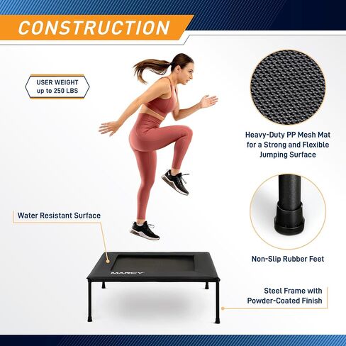 Marcy 40-Inch Square Cardio Rebounder Trampoline (TPL-41SQ) – Stable Steel Frame for Home Gym, Weight Loss, and Balance Training in Saudi Arabia