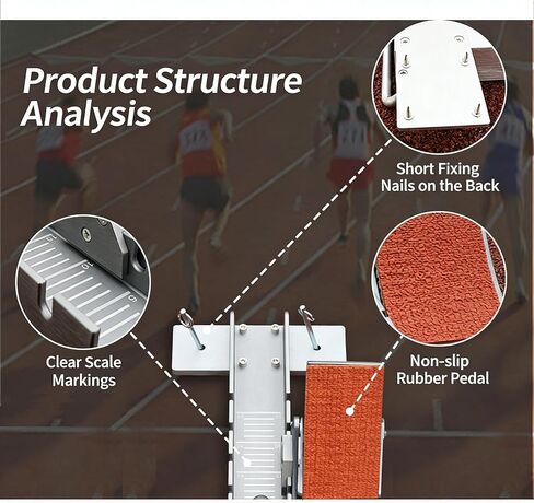 90cm (35.43 Inches) Professional Long Adjustable Starting Block with Non-Slip Red Rubber Pedals, Premium Aluminum Alloy Track Starting Blocks for Athletes of All Levels. in Saudi Arabia