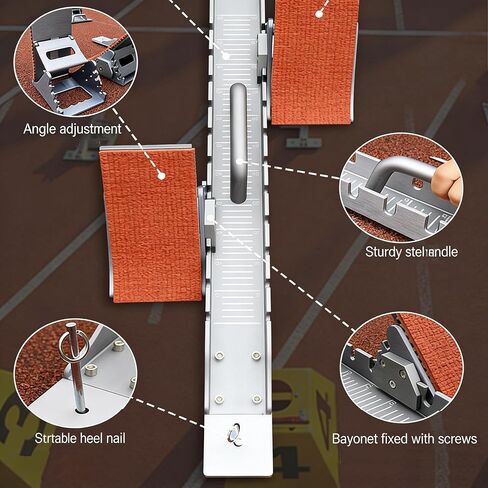 90cm (35.43 Inches) Professional Long Adjustable Starting Block with Non-Slip Red Rubber Pedals, Premium Aluminum Alloy Track Starting Blocks for Athletes of All Levels. in Saudi Arabia