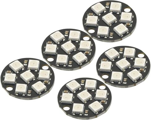 5Pcs WS2812 7-Bit 7 Bits WS2812B LED 5050 RGB LED Ring Lamp Light with Integrated Drivers for Arduino ESP8266 Raspberry Pi ESP32 Reverse Polarity Protection IC Control in Saudi Arabia