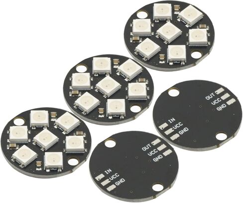 5Pcs WS2812 7-Bit 7 Bits WS2812B LED 5050 RGB LED Ring Lamp Light with Integrated Drivers for Arduino ESP8266 Raspberry Pi ESP32 Reverse Polarity Protection IC Control in Saudi Arabia