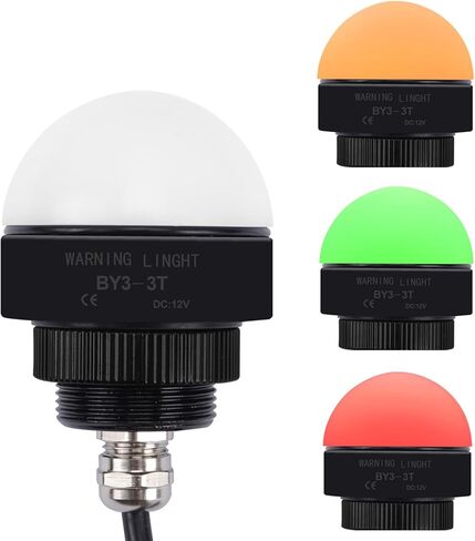 12V Industrial Warning Light with Buzzer, DC 3 Colors 1 Layer LED Signal Tower Indicator, Continuous Audible & Visual Alert for Machinery Safety in Saudi Arabia