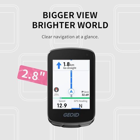GEOID CC700 2.8" Color Screen Bike/Cycling Computer Wireless - Route Navigation with Re-Route Planing, WiFi Auto-Sync, ANT+/Bluetooth, Fast 5s GPS Positioning, Free Indoor Training in Kuwait