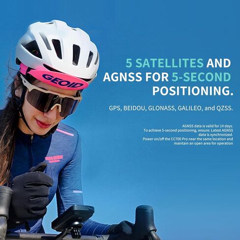 GEOID CC700 2.8" Color Screen Bike/Cycling Computer Wireless - Route Navigation with Re-Route Planing, WiFi Auto-Sync, ANT+/Bluetooth, Fast 5s GPS Positioning, Free Indoor Training in Kuwait