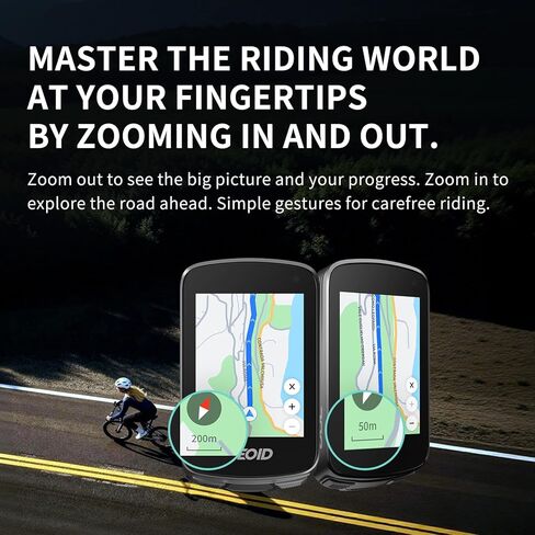 GEOID CC700 Pro 2.8" Color Touchscreen GPS Bike/Cycling Computer, Map Navigation with Re-Route Planning, WiFi Auto-Sync, ANT+/Bluetooth, Message Notification, IPX7 Waterproof, Free Indoor Training in Kuwait