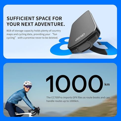 GEOID CC700 Pro 2.8" Color Touchscreen GPS Bike/Cycling Computer, Map Navigation with Re-Route Planning, WiFi Auto-Sync, ANT+/Bluetooth, Message Notification, IPX7 Waterproof, Free Indoor Training in Kuwait
