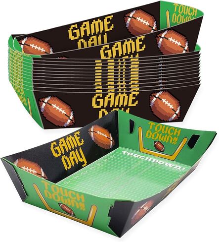 12 Pcs Disposable Football Food Plates Paper Trays, Party Snacks Serving Trays for Taco Fries Hot Dog Supplies Superbowl Party (baseball) in Saudi Arabia