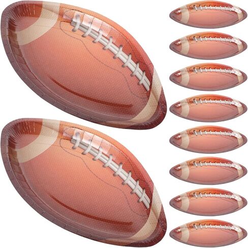 Luxshiny 20pcs Football Shaped Disposable Paper Plates Party Favors Heavy Duty Paper Dinner Plates for Football Birthday Party Event Tailgating Supplies in Saudi Arabia