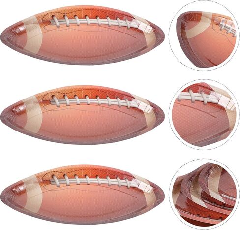Luxshiny 20pcs Football Shaped Disposable Paper Plates Party Favors Heavy Duty Paper Dinner Plates for Football Birthday Party Event Tailgating Supplies in Saudi Arabia