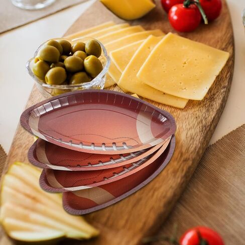 Football Shaped Disposable Paper Plates 20pcs, Football Party Serving Trays for Tailgating and Sports Events, Paper Plates for Birthday Parties and Game Day Supplies in Saudi Arabia