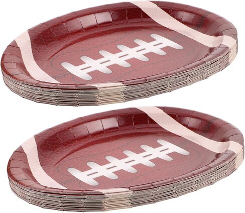 50pcs Football Party Paper Plates Oval Football Snack Trays Disposable Food Serving Tray for Sports Events Birthday Game Day Tailgating in Saudi Arabia