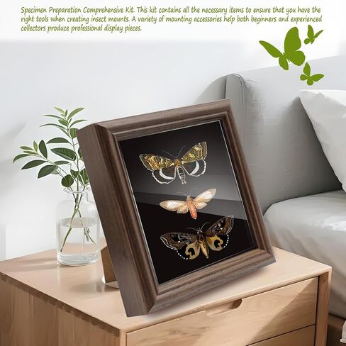 18Pcs Insect Pinning Kit, Beginner Entomology Kit with Tracing Paper, Tweezers, Scissors, Picture Frame, Insect Pins, Butterfly Pins and Foam Pinning Board. in Kuwait