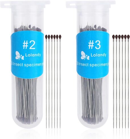 200 Pcs Stainless Steel Insect Pins Kit with Resin for Head, Specimen Entomology Pins and Butterfly Collections Needle for Entomology Display Butterfly Collectors (2 Sizes) in Saudi Arabia