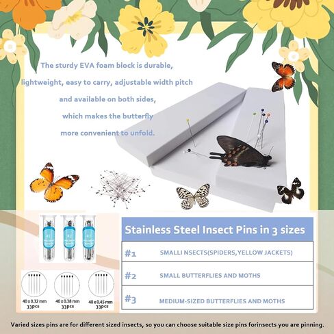 تتضمن مجموعة عينات الفراشة دبابيس، ولوحة تثبيت، وأدوات توزيع، وحقيبة عرض، وملصقات، وملقط، وحفظ وعرض عينات الفراشة. (مجموعة أدوات إطار الصورة السوداء) in Kuwait