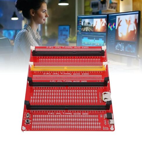 4 in 1 RAM Memory Tester Card, Dual Power Supply with Type C, LED Light Testing for Desktop DDR3 DDR4 DDR5 Server DDR5 RAM Hardware Open Short Circuit Fault Detection in Saudi Arabia