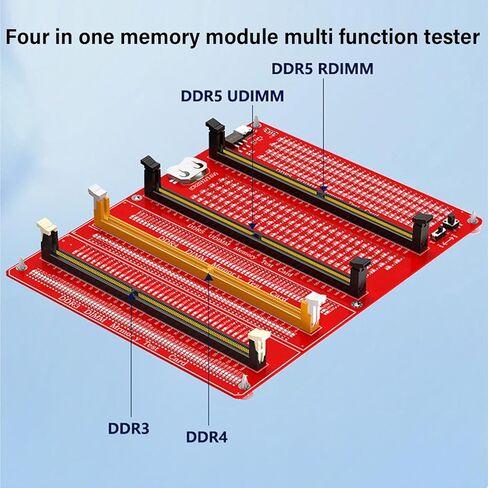 4 in 1 RAM Memory Tester Card, Dual Power Supply with Type C, LED Light Testing for Desktop DDR3 DDR4 DDR5 Server DDR5 RAM Hardware Open Short Circuit Fault Detection in Saudi Arabia
