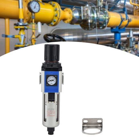 Air Compressor Filter, Aluminium Alloy Compressed Air Filter Regulator Air Compressor Regulator Air Pressure Regulator with 3 Kinds Drainage Modes for Equipment GFR300-08 in Saudi Arabia