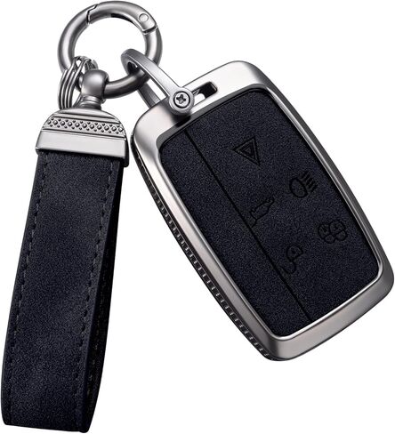 YO&YOYE for Land Rover Key Fob Cover with Keychain Leather Key Case Protector Compatible with Land Rover Vogue Range Discovery Rover Sport (Model2, Brown) in Kuwait