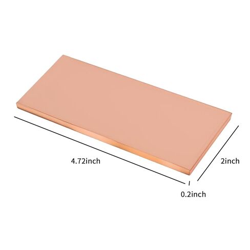 1 Pcs 99.9% Copper Flat Bar, 4.7" x 2"x0.2",C110 6 Gauge, （120mm x 50mm x5mm）, Film Attached, No Scratches, 5mm Copper Plates,for DIY, Plate Mill, Electrical, Repair in Saudi Arabia