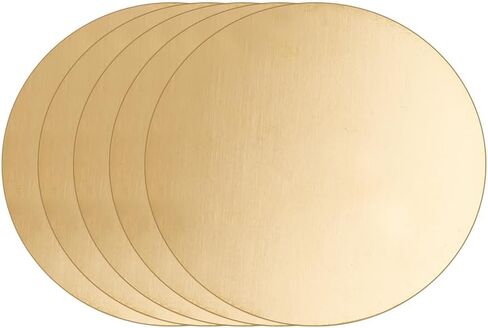 5 pcs Pure Flat Round Plate 60x0.5mm Light Gold Metal Disc Brass Sheet for DIY Projects Crafts Home Improvement Engraving in Saudi Arabia