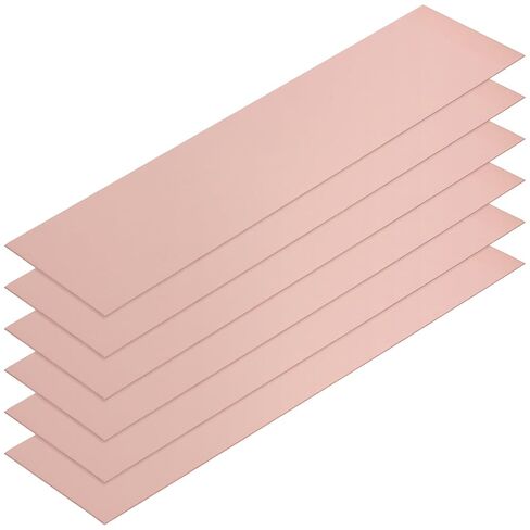 LEXININ Pure Copper Sheet Metal, 2.5 x 10 Inch, 18 Gauge, 1mm Thickness, 6 Pack in Saudi Arabia