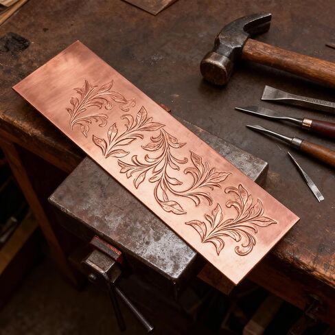 LEXININ Pure Copper Sheet Metal, 2.5 x 10 Inch, 18 Gauge, 1mm Thickness, 6 Pack in Saudi Arabia