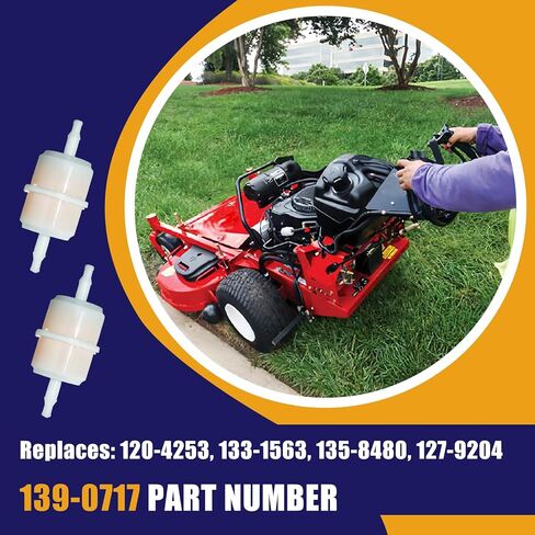2-Pack 139-0717 Fuel Filter Replacement Compatible with Quest, for Radius E/S Series, and for Timecutter Mowers, Replaces 120-4253, 133-1563, 127-9204, 135-8480, Durable Zero Turn Accessories in Kuwait