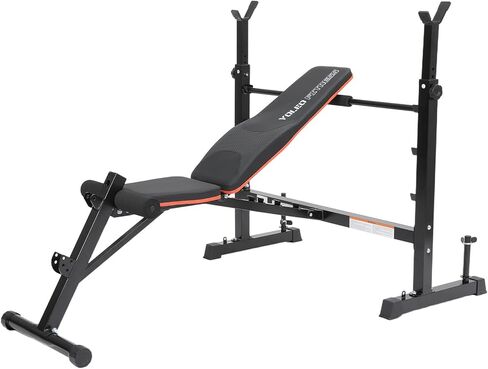 YOLEO Adjustable Weight Bench with Roman Chair, Foldable Workout Bench for Home Gym with Squat Rack for Bench Press - Hyperextension Bench, Leg Extension & Preacher Pad for Small Space(3 Interchangeable Attachments) in Kuwait