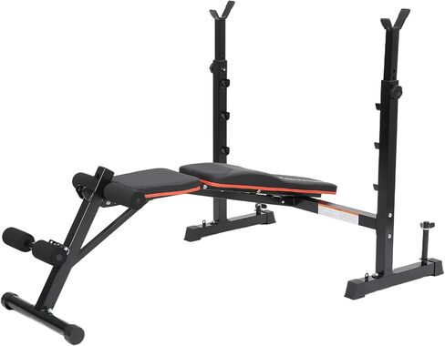 YOLEO Adjustable Weight Bench with Roman Chair, Foldable Workout Bench for Home Gym with Squat Rack for Bench Press - Hyperextension Bench, Leg Extension & Preacher Pad for Small Space(3 Interchangeable Attachments) in Kuwait
