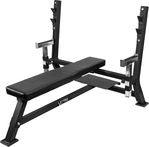Valor Fitness Olympic Bench Press Station with Squat Rack – Adjustable Spotter Arms, Safety Catch, and Plate Storage – 500 lb Capacity for Home Gym Strength Training in Saudi Arabia
