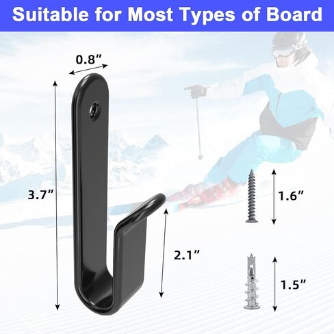 Horizontal Snowboard Wall Mount Clips Snowboard Wall Rack Snowboard Mount Storage Snowboard Display Wall Mount for Room, Garage in Kuwait