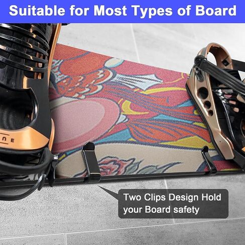 Horizontal Snowboard Wall Mount Clips Snowboard Wall Rack Snowboard Mount Storage Snowboard Display Wall Mount for Room, Garage in Kuwait