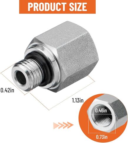 10 Pack Hydraulic Adapter Fittings: #4 SAE/ORB Male x 1/4" NPTF Female, Straight Tube Hydraulic Connectors with Protection Cover - 6405-04-04 in Saudi Arabia